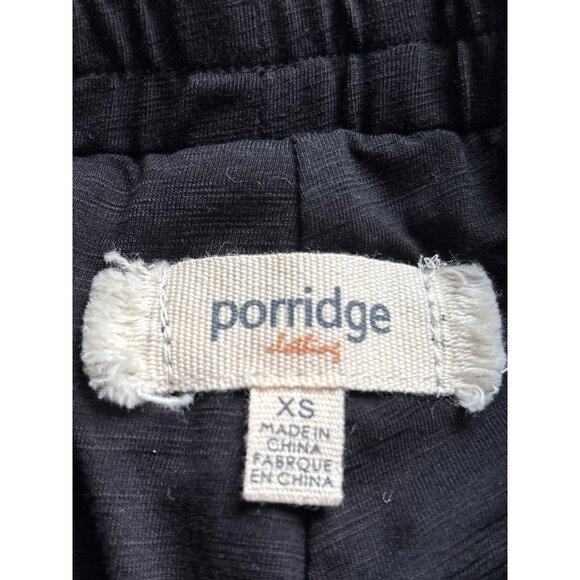 Porridge Black Silver Sequin Paisley Pattern Elastic Waist Skinny Pants XS - Picture 8 of 9